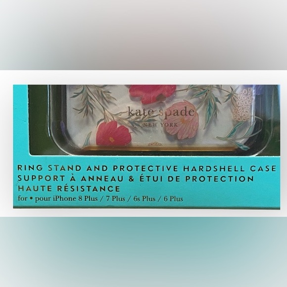 Kate Spade Hybrid Case & Attachable Ring Stand for iPhone 8/7/6s Clear/Flowers - Picture 6 of 7